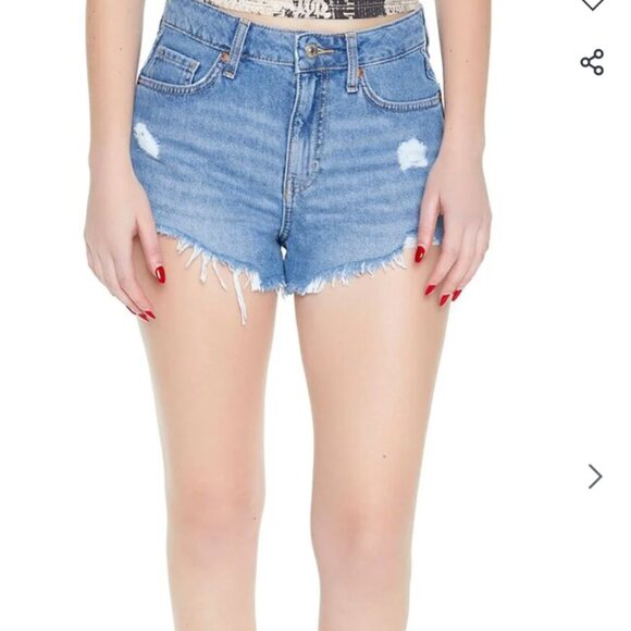 Retro High-Rise Denim Shorts NWOT - Picture 1 of 5